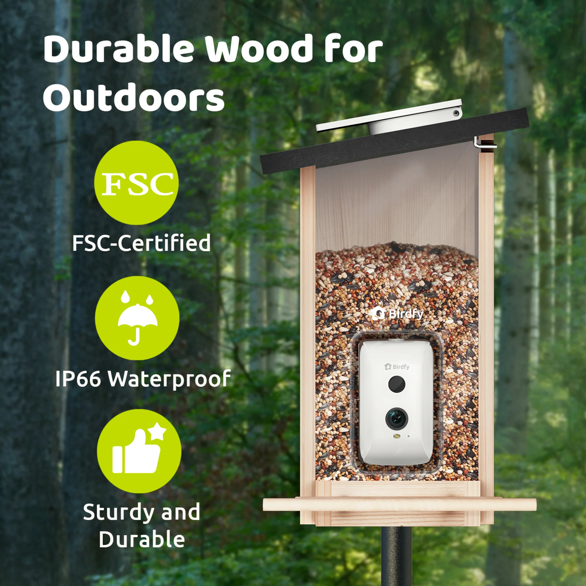 Birdfy Ebony Feeder Lite - with Camera and Solar Panel - Image 7